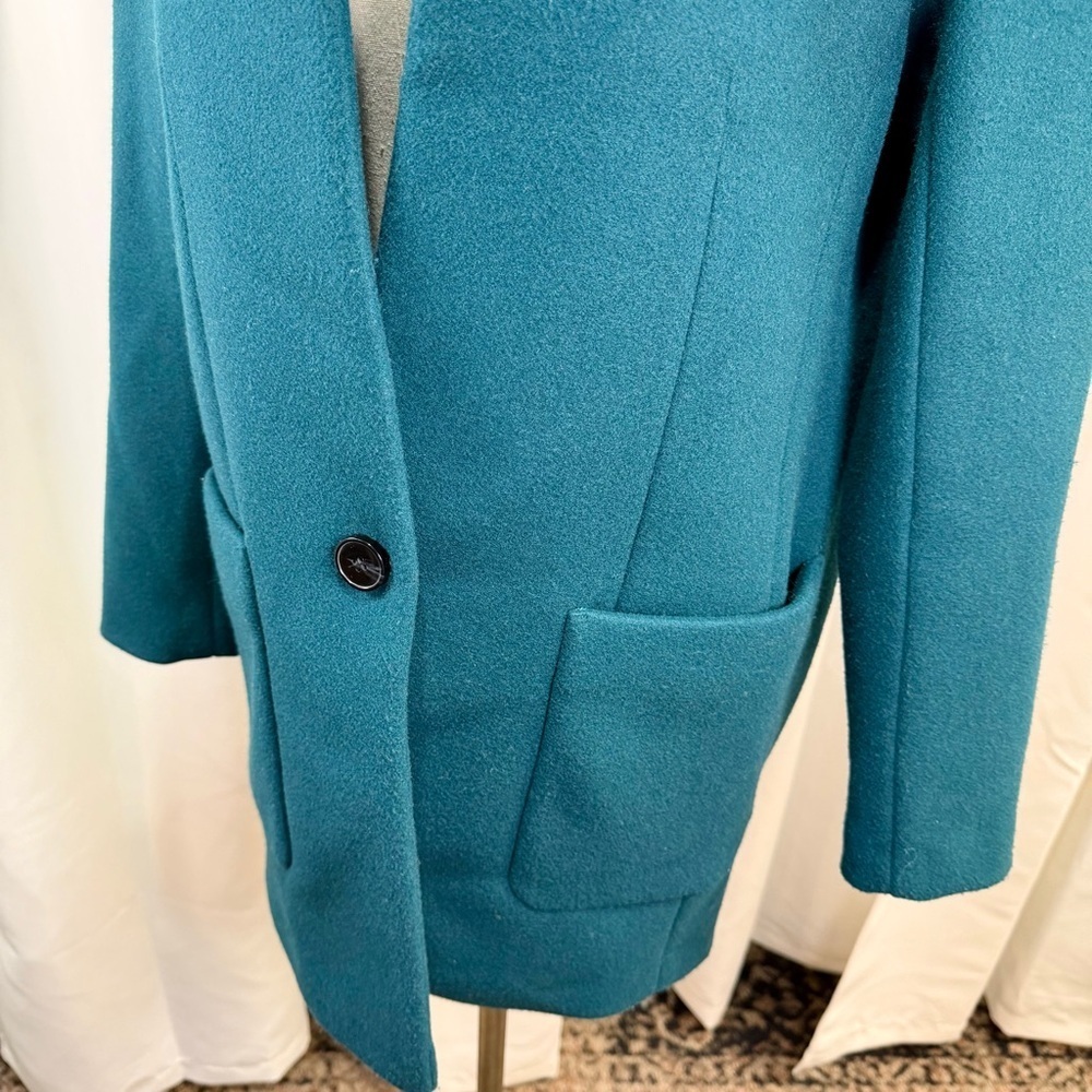 NWT Express Chic ‘Shawl Collar One Button Coat’ in Deep Teal Green Size XS - Picture 15 of 16
